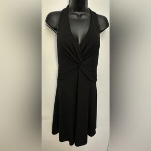 WHBM | Halter Sleek backless dress with twisted front detail and built in bra